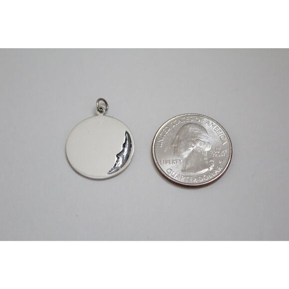 Sterling Silver Crescent Moon Face Pendant with Bronze Star - Picture 4 of 4